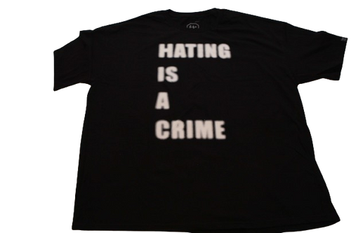 Hatin Iz A Crime Crew Neck Short Sleeve T-Shirt