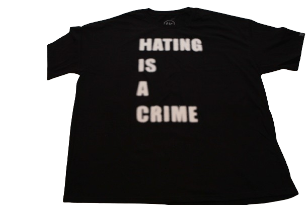 Hatin Iz A Crime Crew Neck Short Sleeve T-Shirt